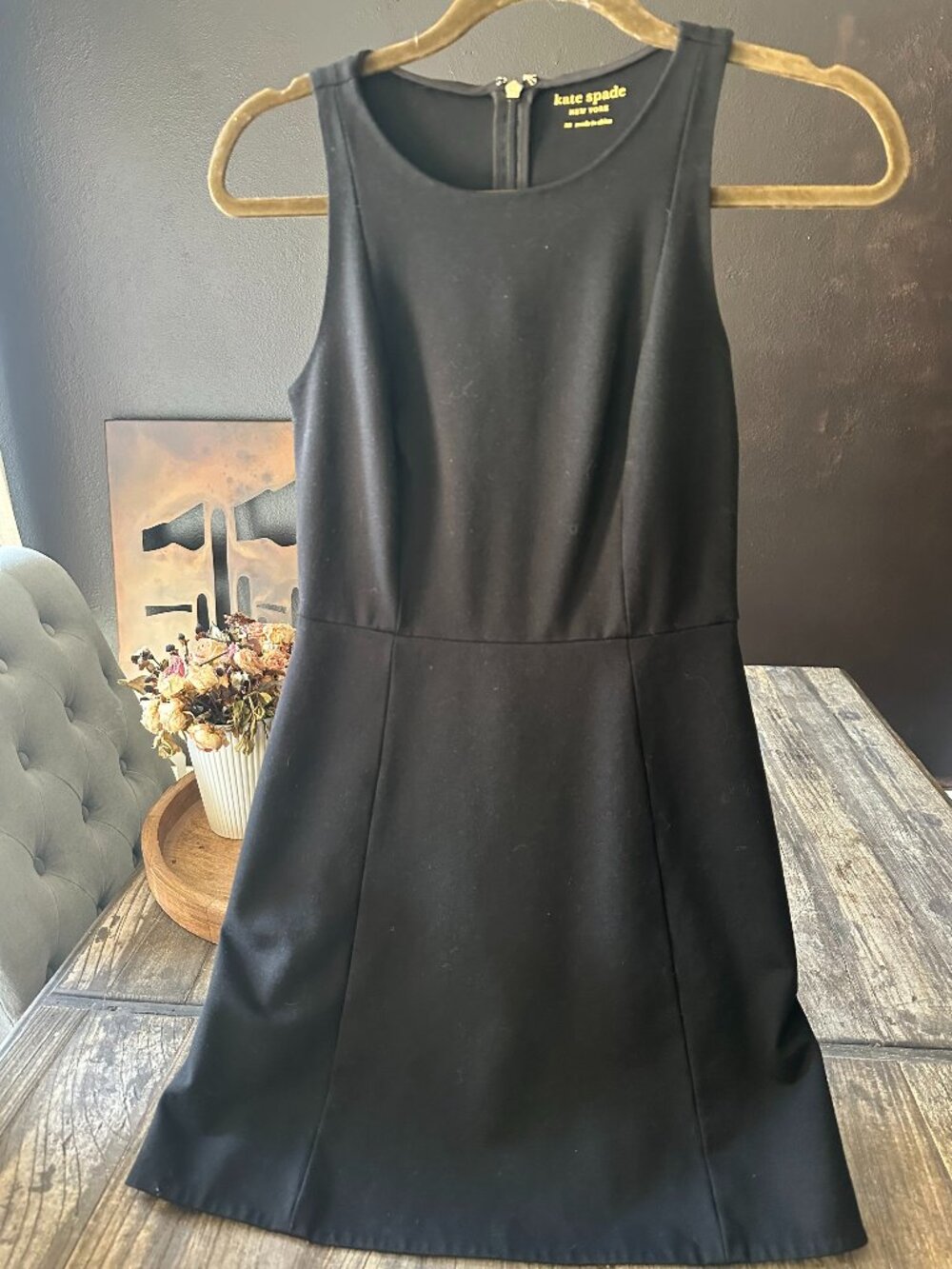 Kate Spade New York Black Sleeveless A-Line Fit & Flare Dress Size 4